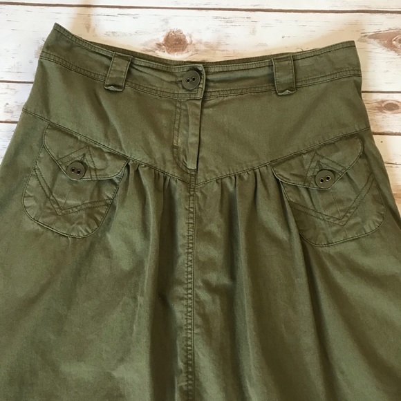H&M Green High Waist Skirt Size 10 - Picture 3 of 7
